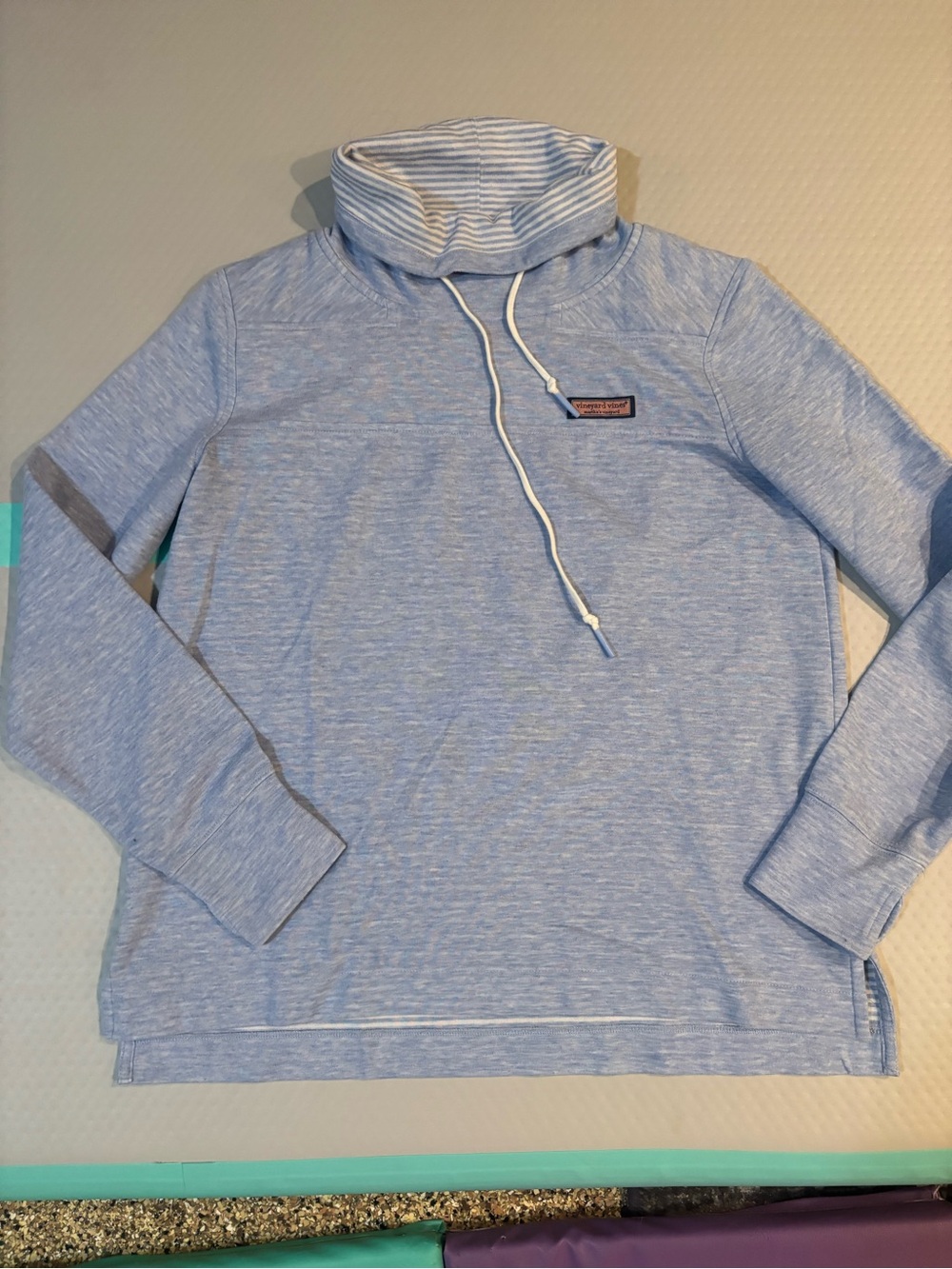Vineyard Vines Light Blue Turtleneck Funnel Sweater